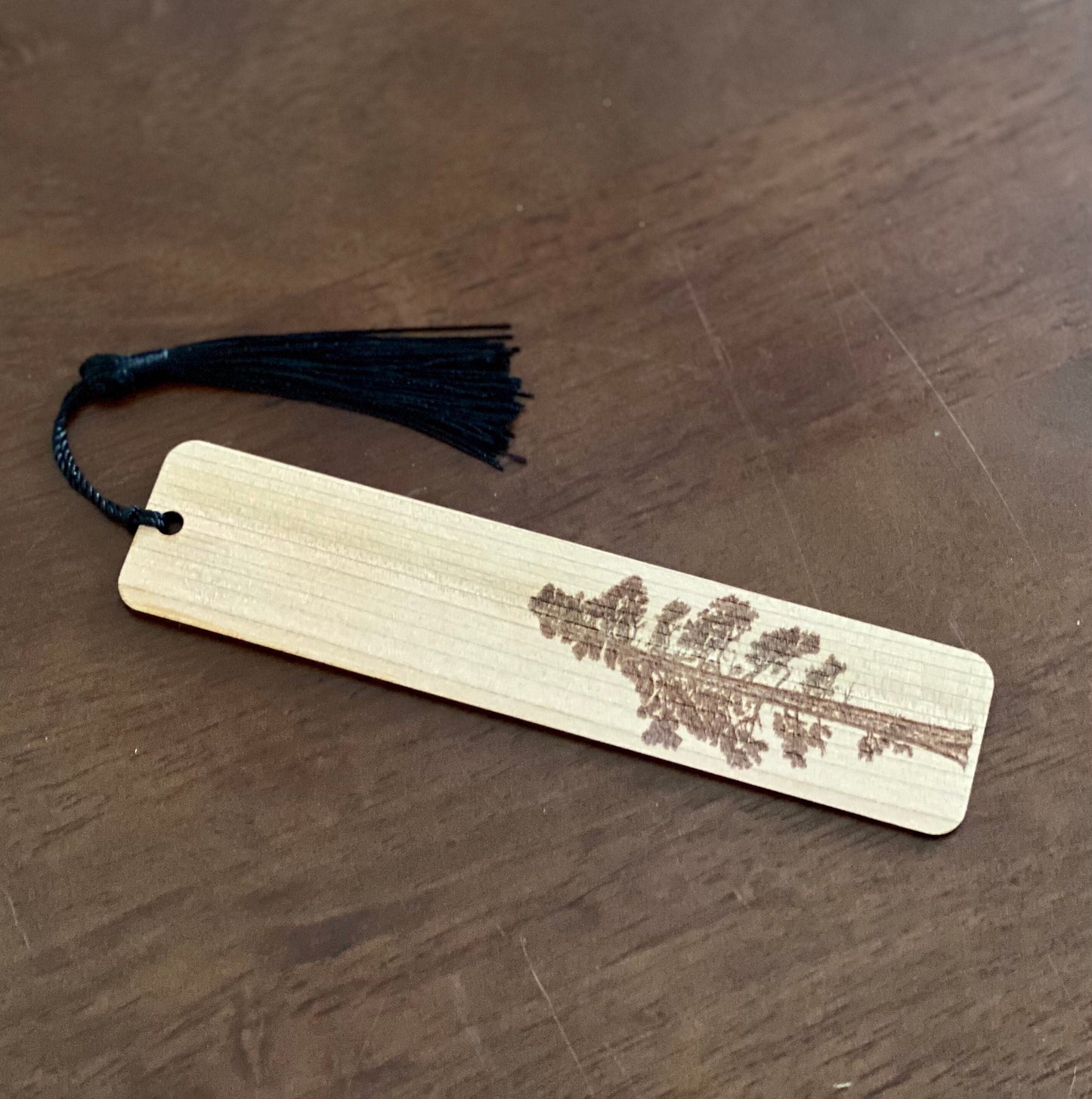 Pine Tree Engraved Wood Bookmark with Optional Personalization - Gift for Him or Her - Handmade Wood Bookmark