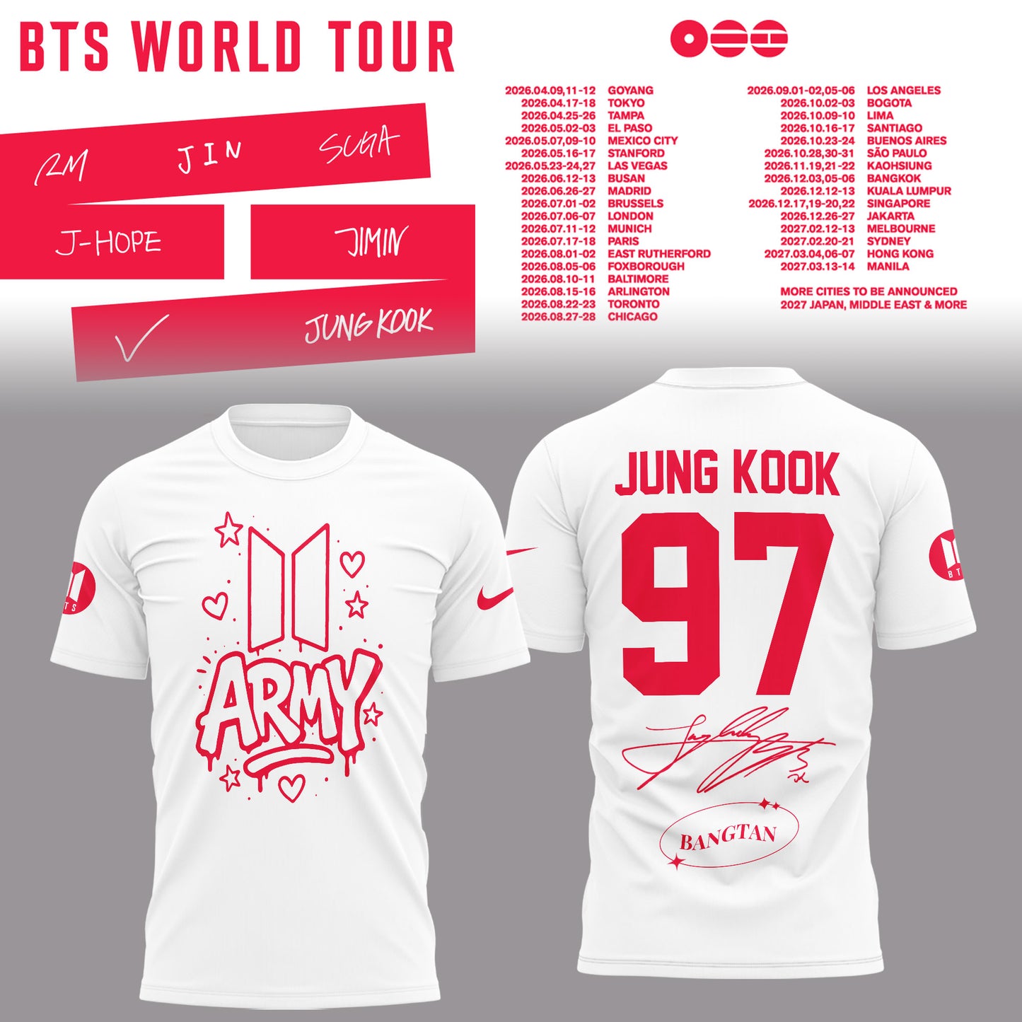 BTS Jung Kook World Tour 2026 Limited Edition Hoodie