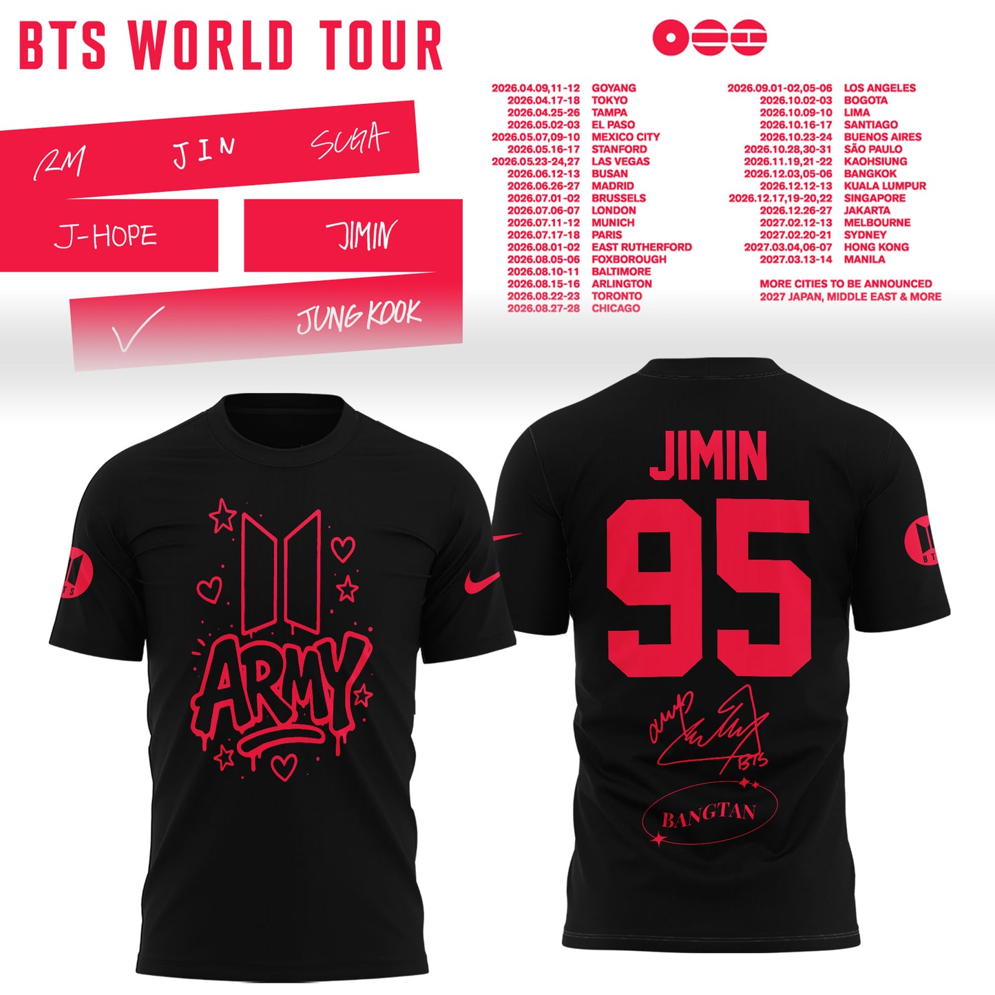 BTS Jimin World Tour 2026 Limited Edition Hoodie