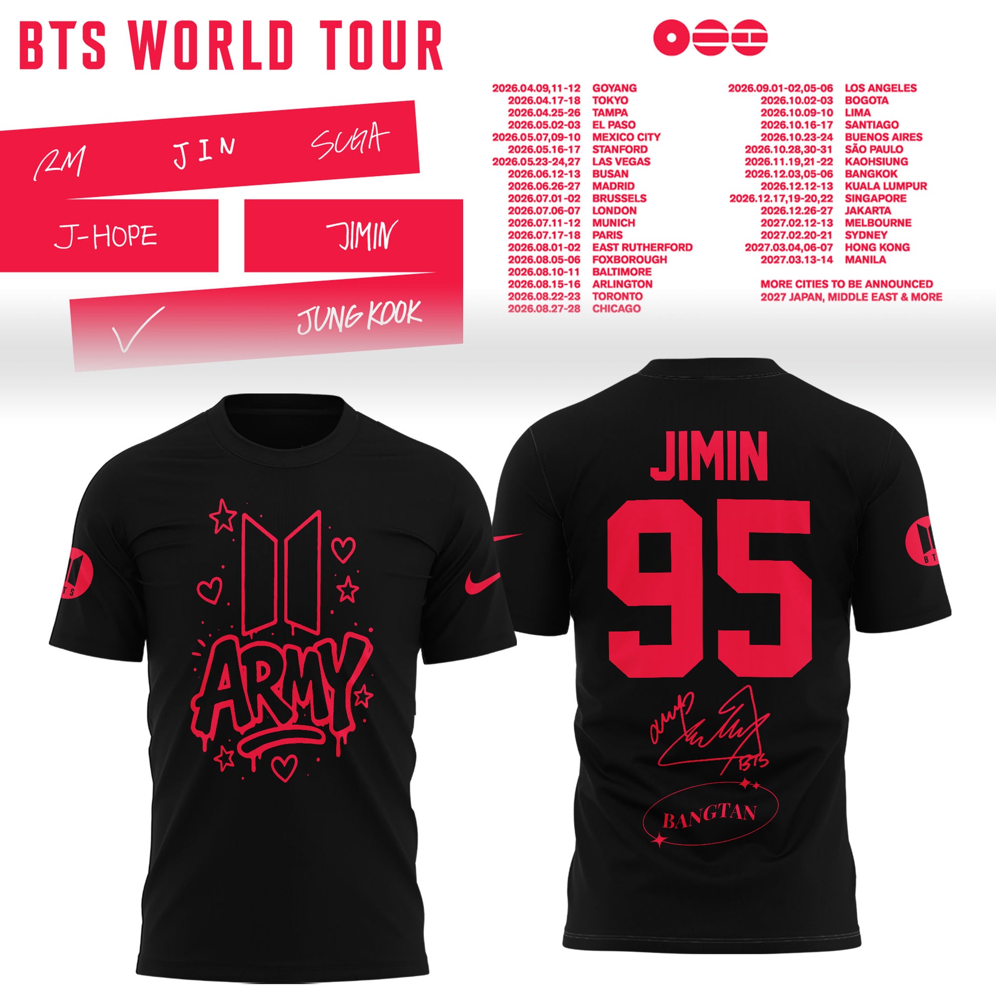 BTS Jimin World Tour 2026 Limited Edition Hoodie