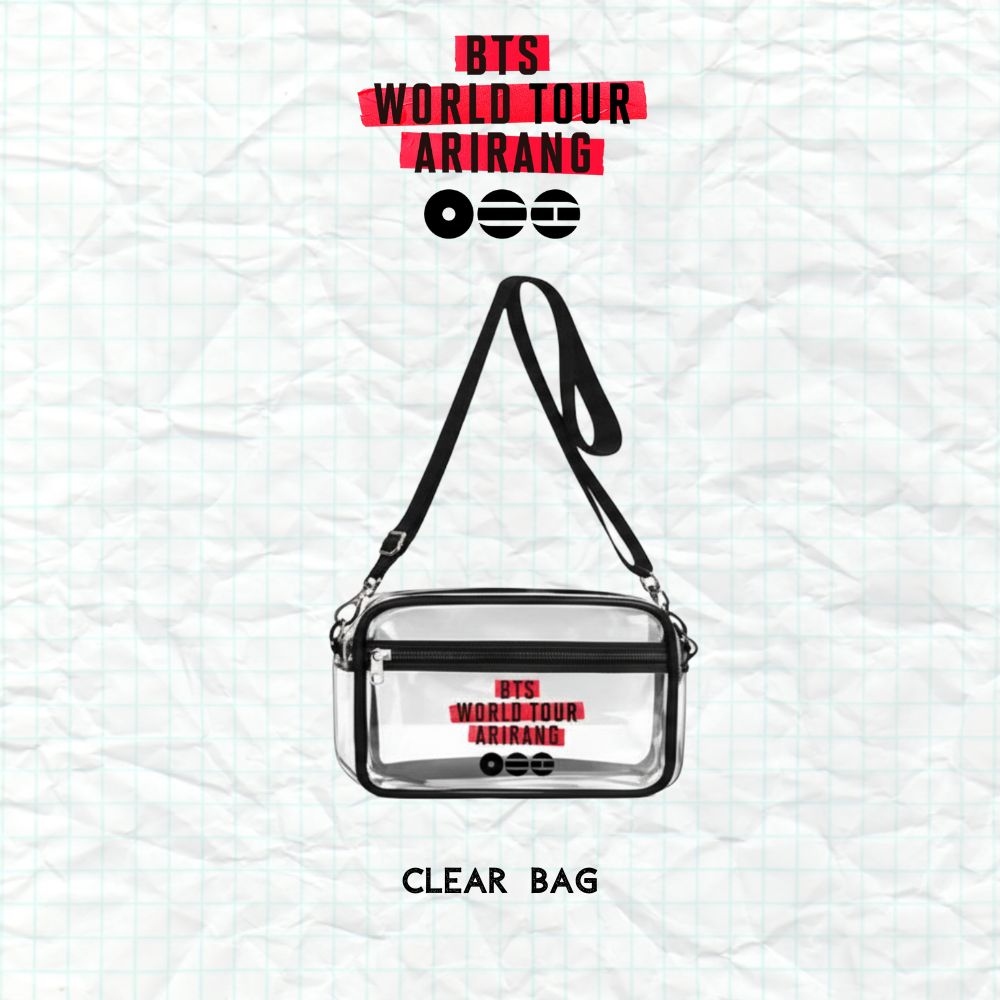 ARIRANG Clear Bag, BTS World Tour Clear Crossbody Bag-Stadium Approved Concert Crossbody Bag
