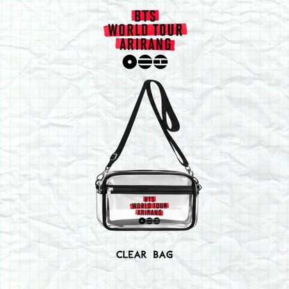 ARIRANG Clear Bag, BTS World Tour Clear Crossbody Bag-Stadium Approved Concert Crossbody Bag