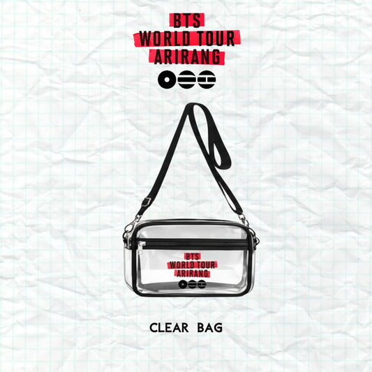 ARIRANG Clear Bag, BTS World Tour Clear Crossbody Bag-Stadium Approved Concert Crossbody Bag