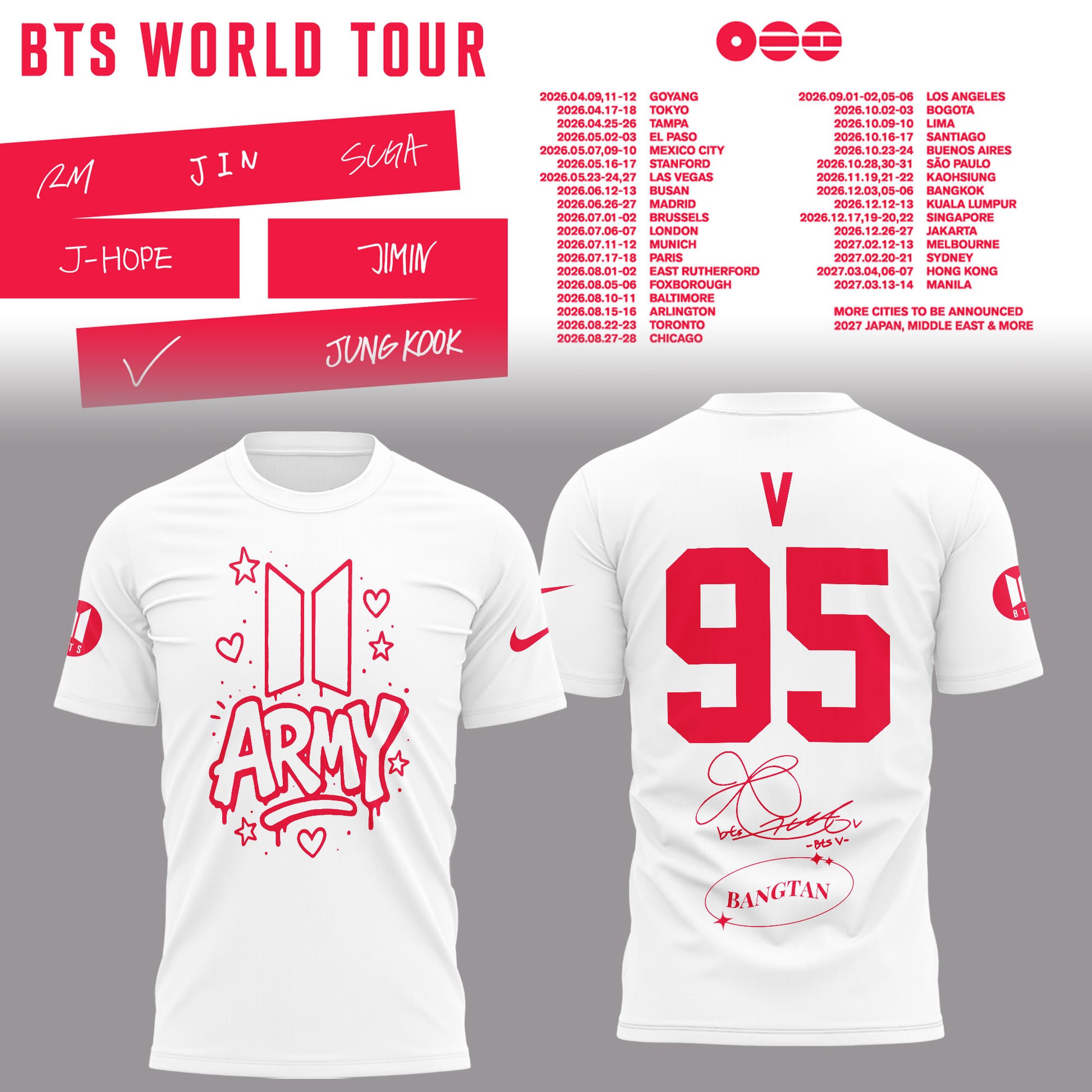 BTS V World Tour 2026 Limited Edition Hoodie