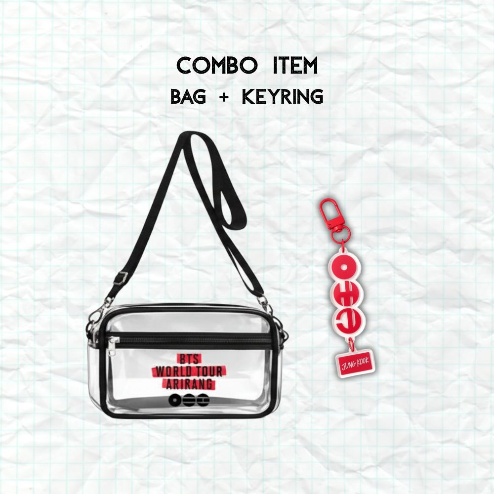 ARIRANG Clear Bag, BTS World Tour Clear Crossbody Bag-Stadium Approved Concert Crossbody Bag