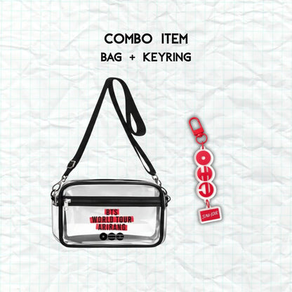 ARIRANG Clear Bag, BTS World Tour Clear Crossbody Bag-Stadium Approved Concert Crossbody Bag