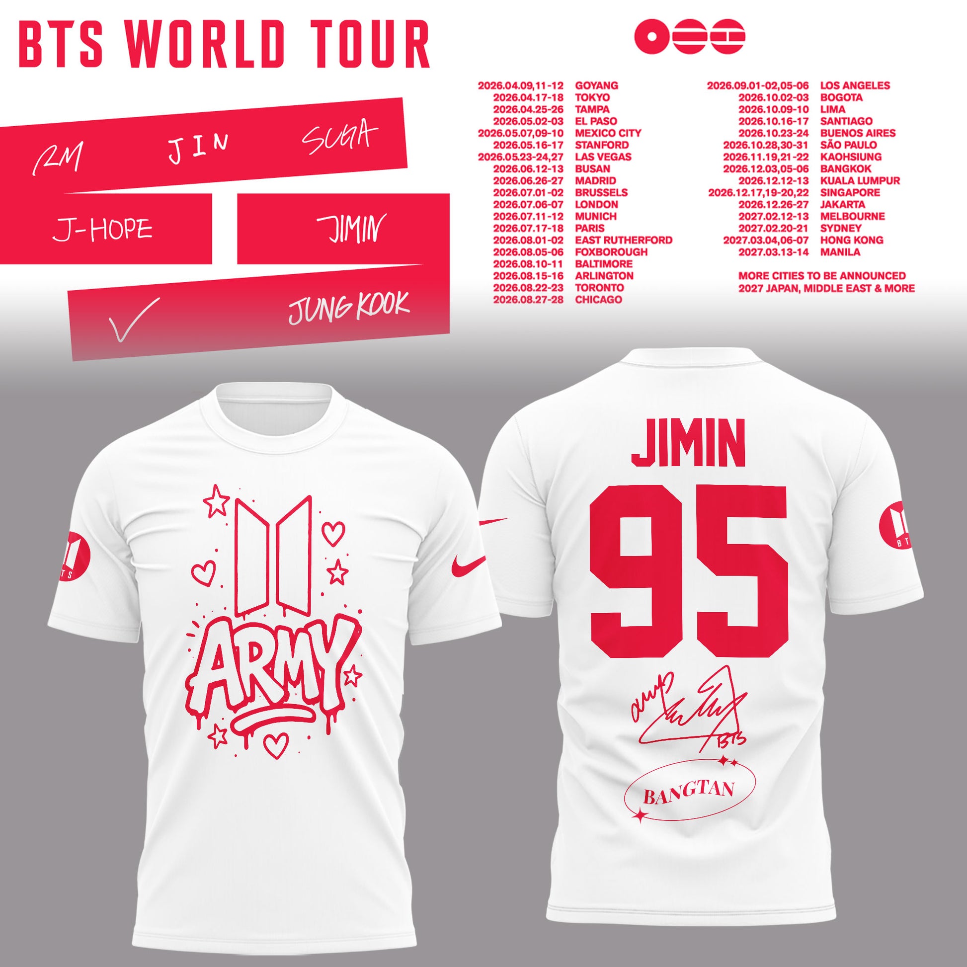 BTS Jimin World Tour 2026 Limited Edition Hoodie