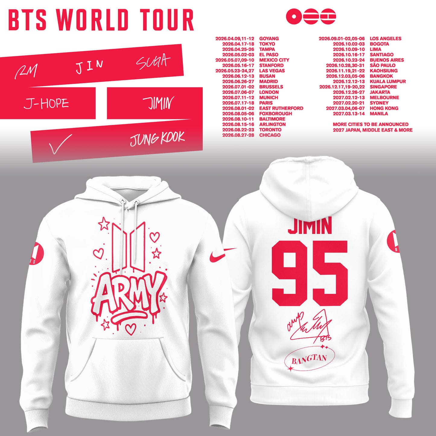 BTS Jimin World Tour 2026 Limited Edition Hoodie