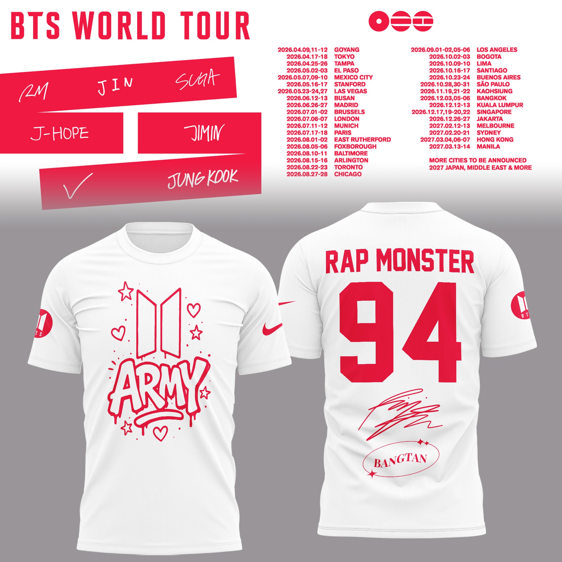 BTS Rap Monster World Tour 2026 Limited Edition Hoodie