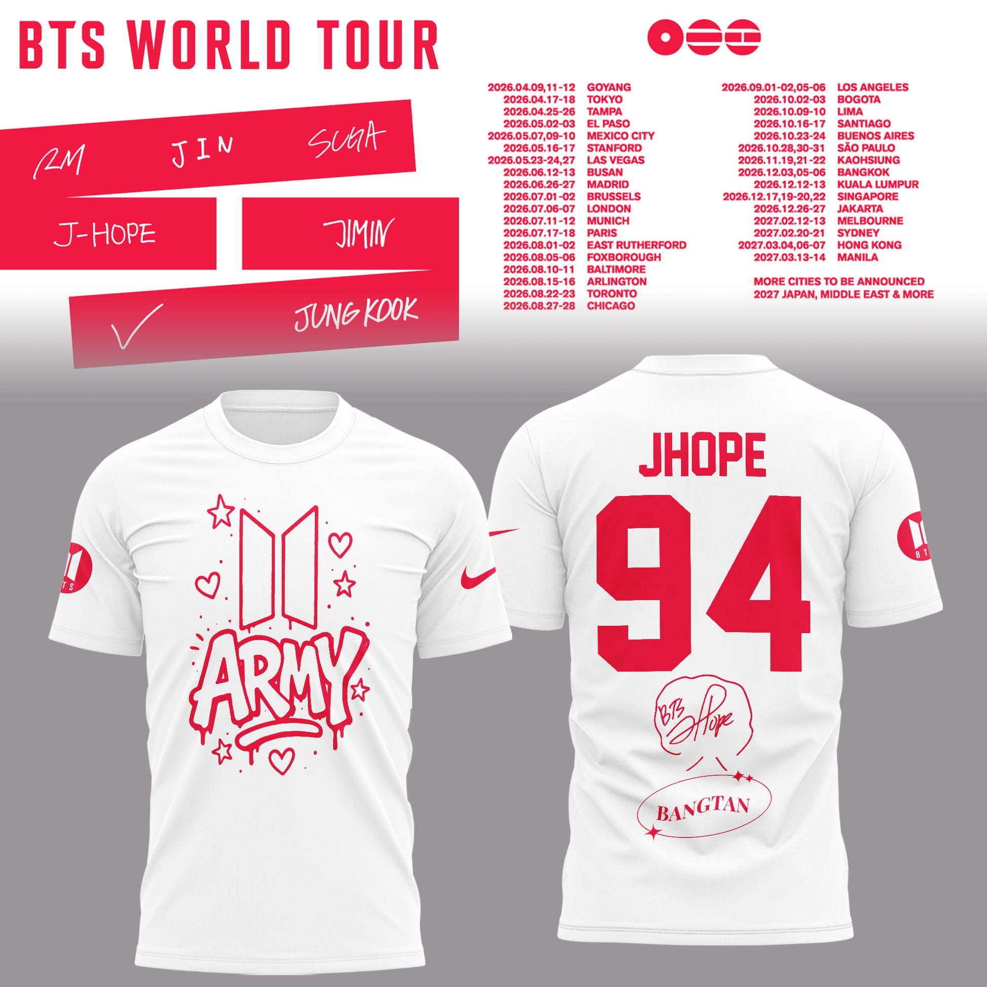 BTS JHope World Tour 2026 Limited Edition Hoodie