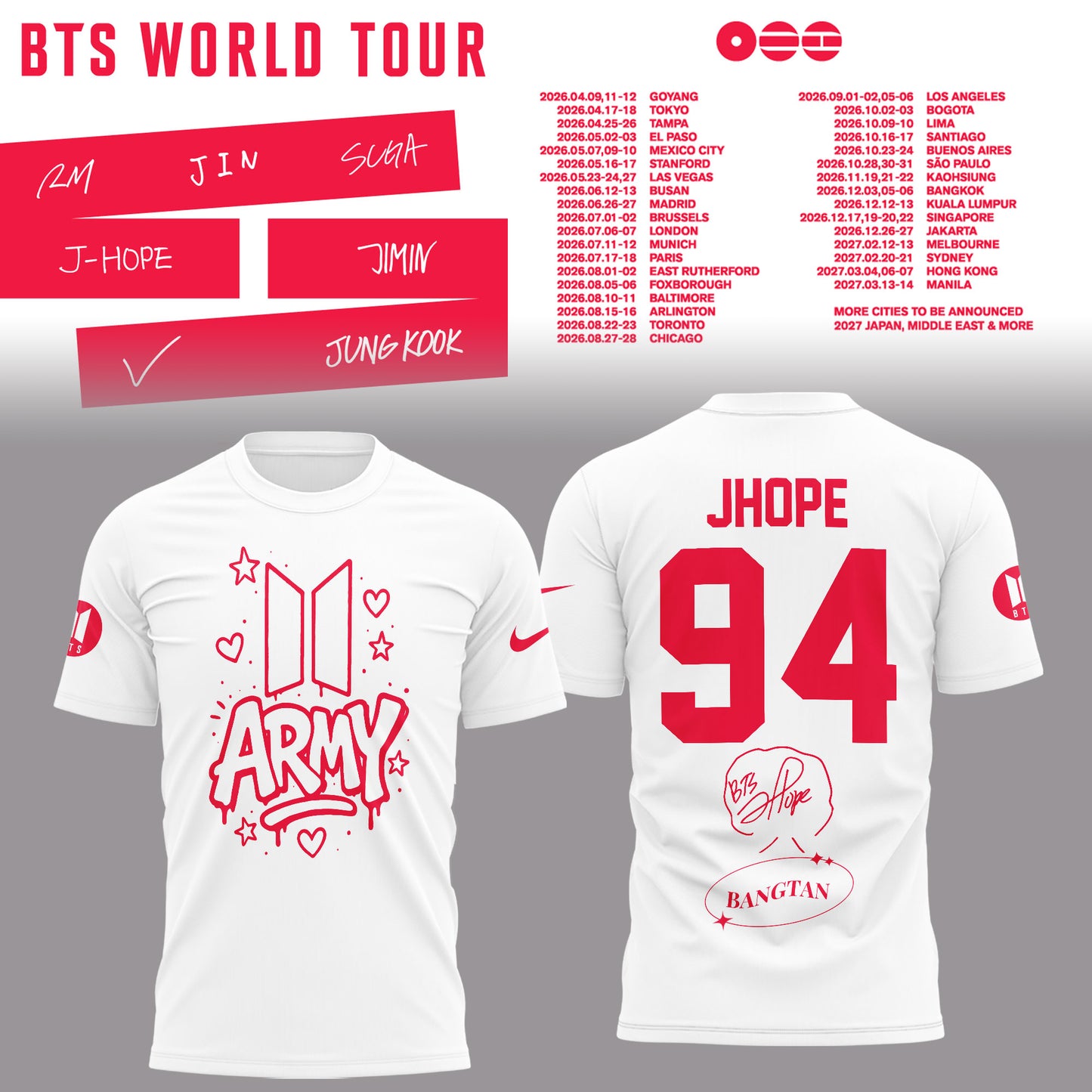 BTS JHope World Tour 2026 Limited Edition Hoodie