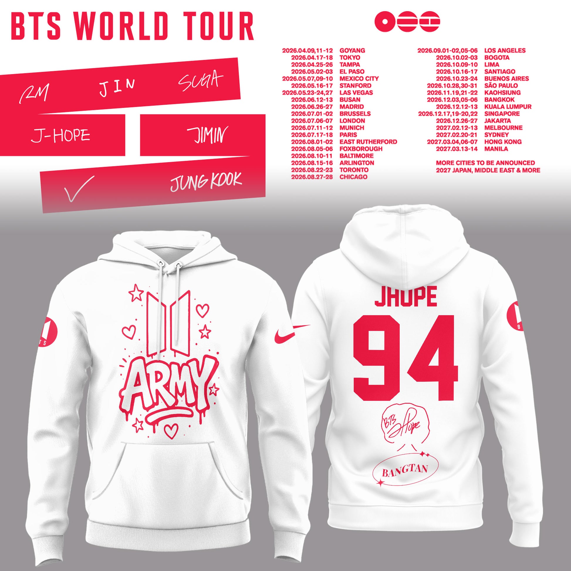 BTS JHope World Tour 2026 Limited Edition Hoodie