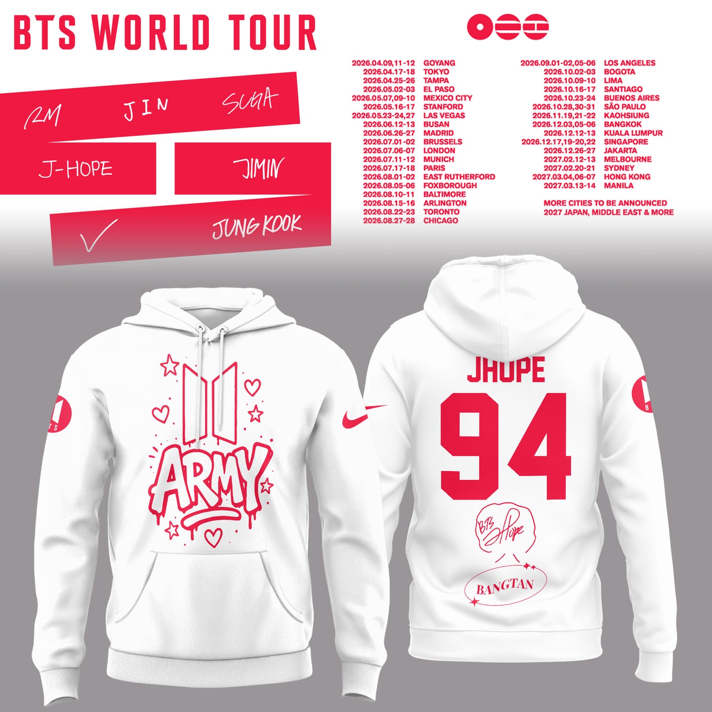 BTS JHope World Tour 2026 Limited Edition Hoodie