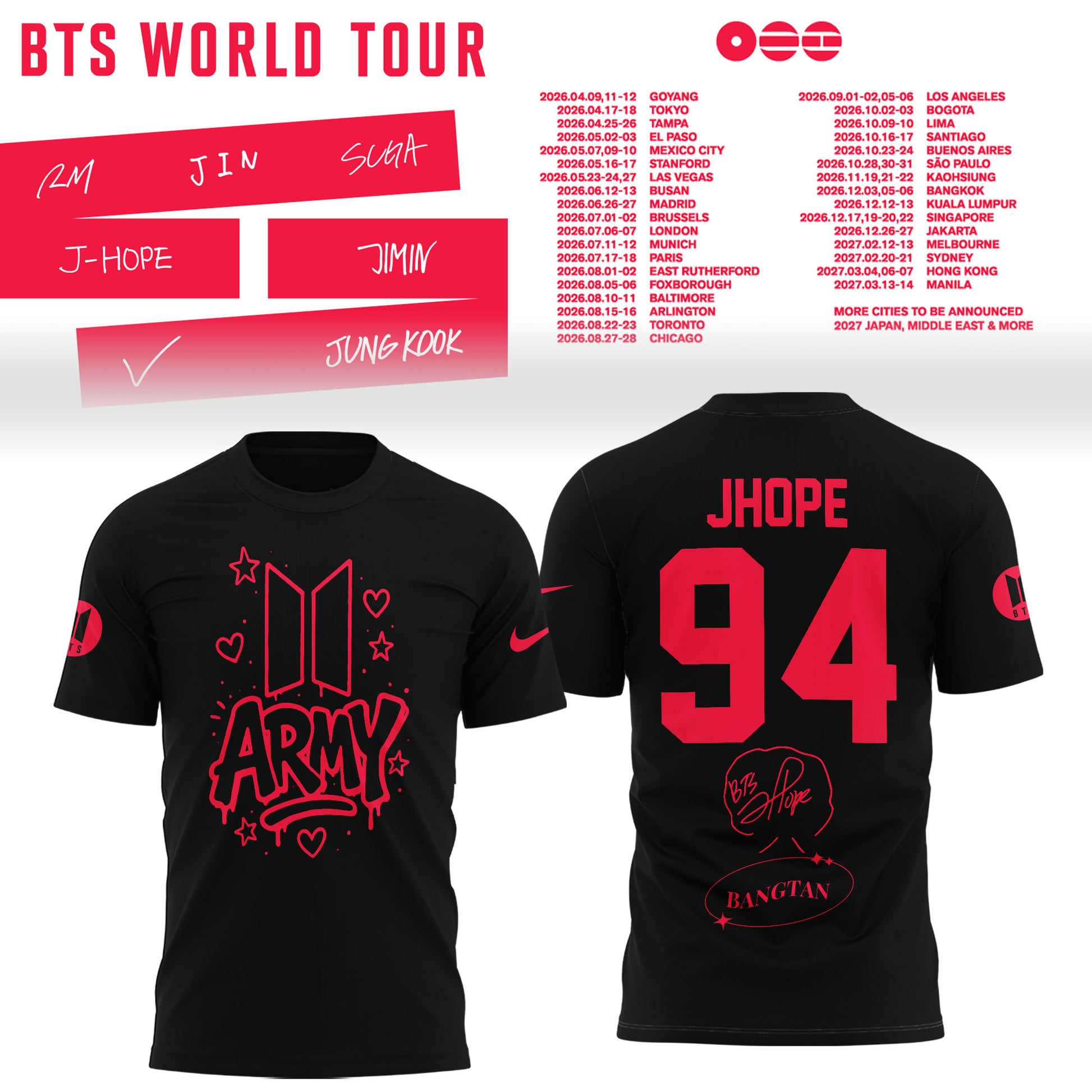 BTS JHope World Tour 2026 Limited Edition Hoodie