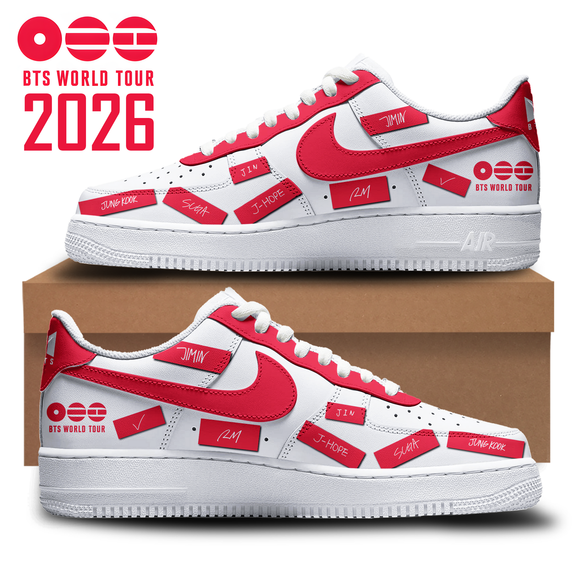 BTS World Tour 2026 Limited Edition AF1 Sneakers