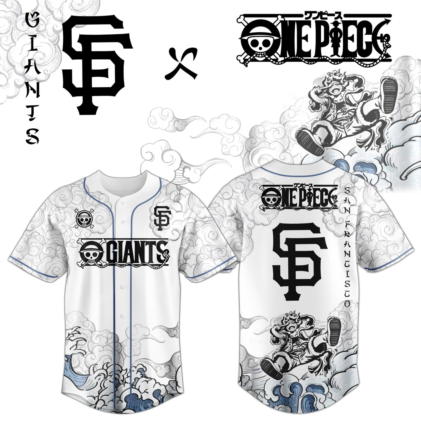 SF x Luffy Gear 5 Baseball Jersey