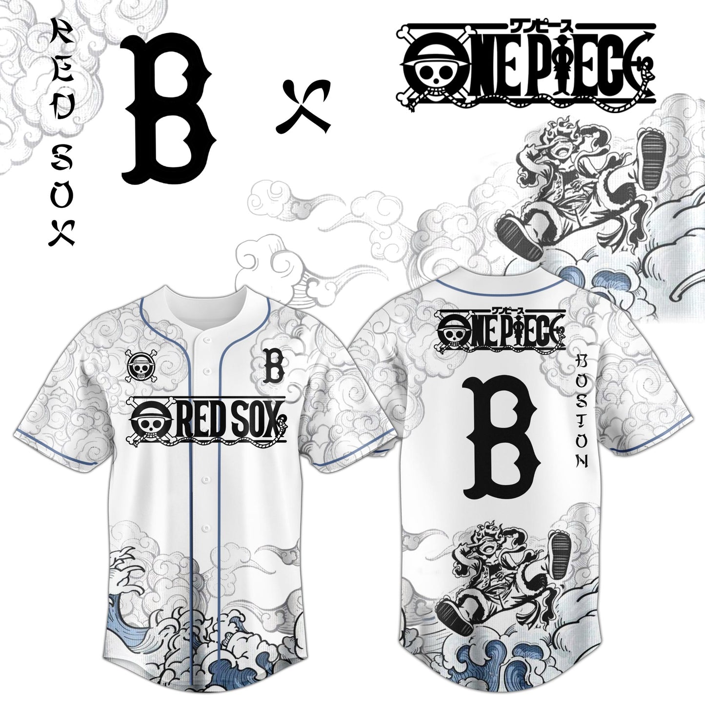 BOS x Luffy Gear 5 Baseball Jersey