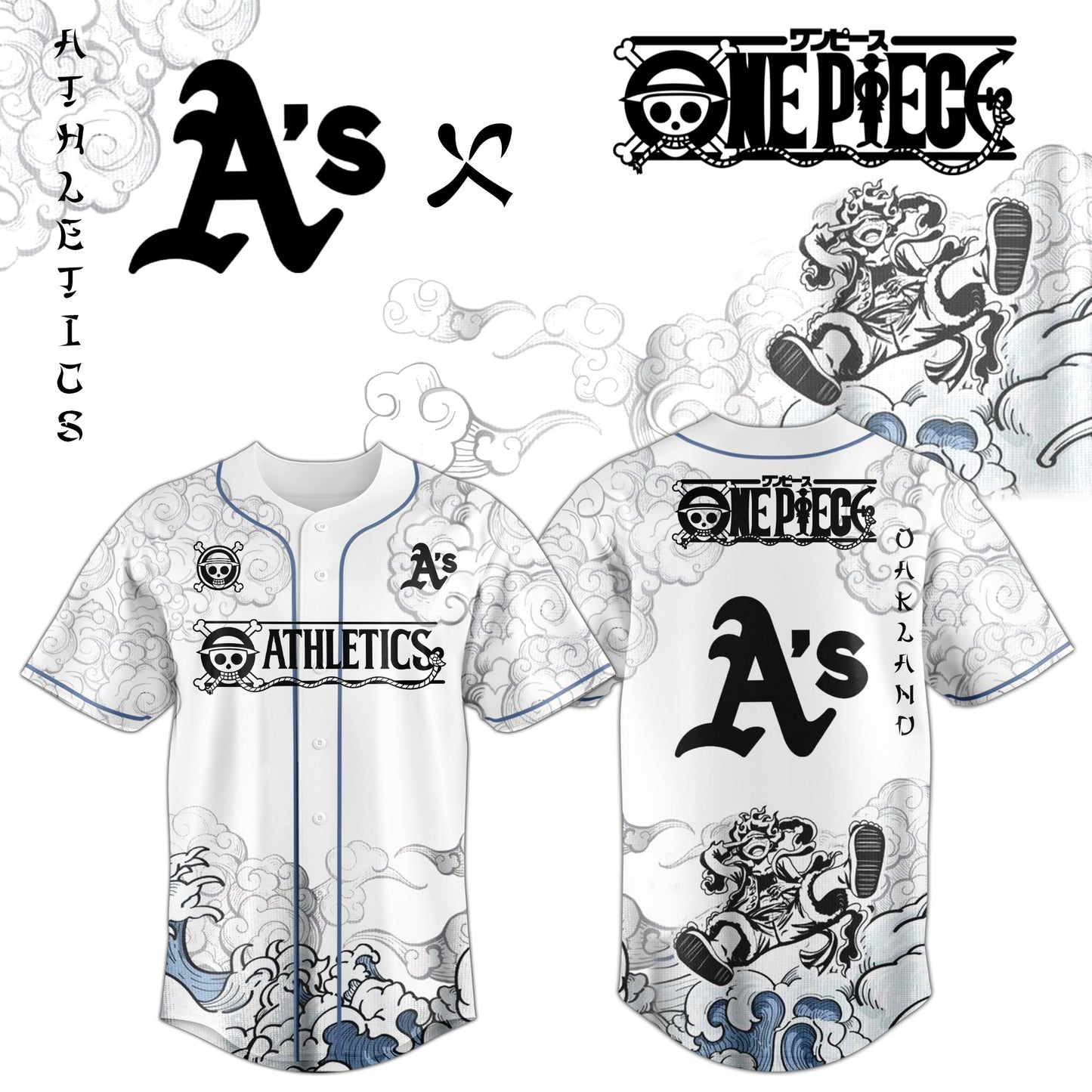 OAK x Luffy Gear 5 Baseball Jersey