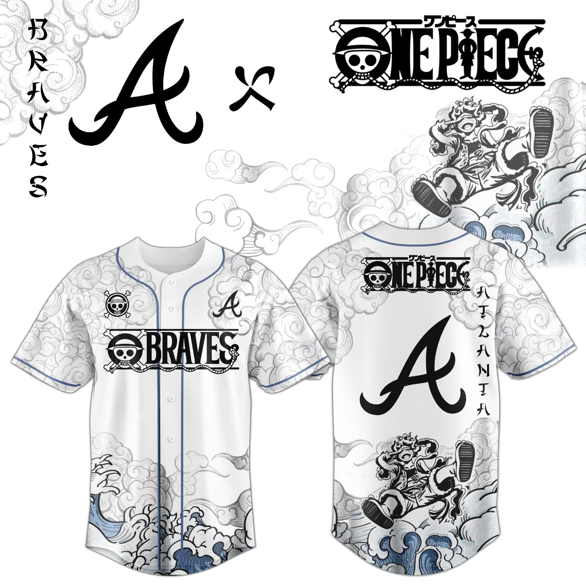 ATL x Luffy Gear 5 Baseball Jersey