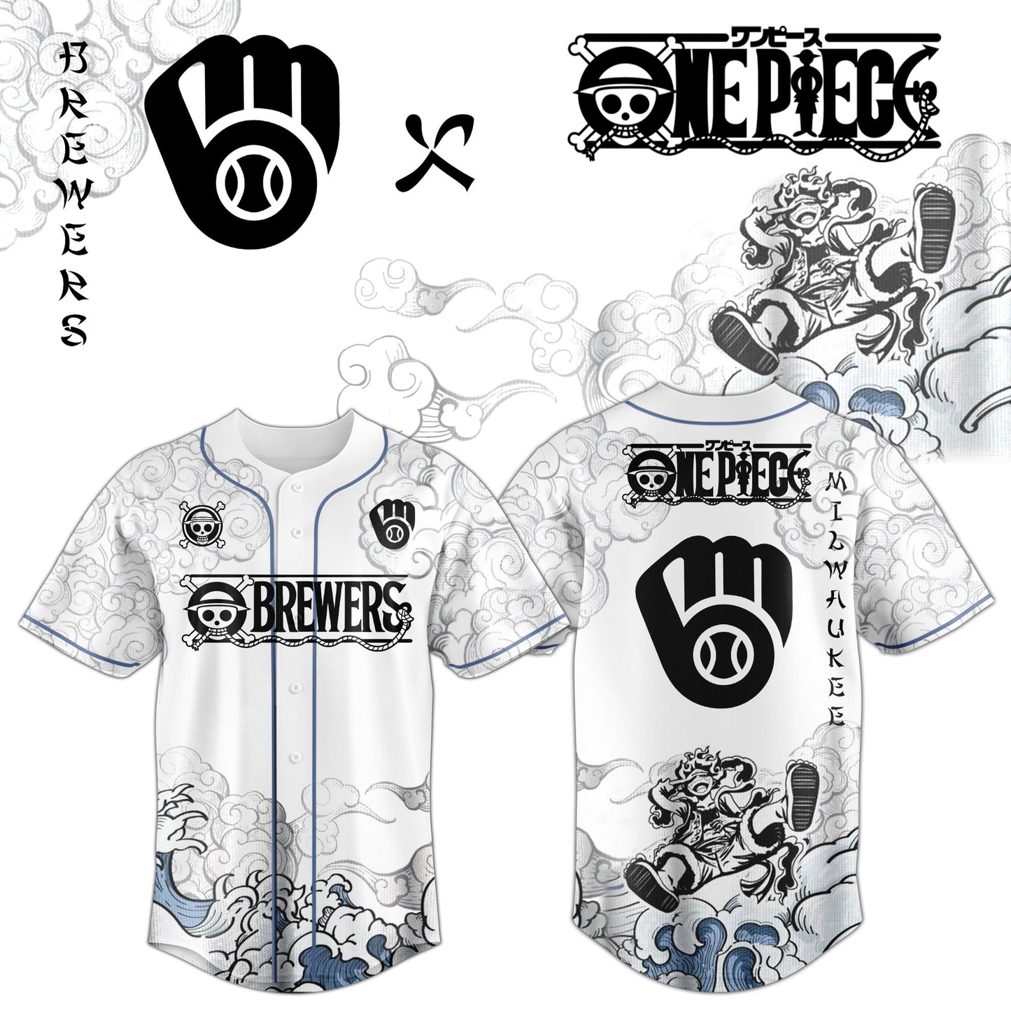 MIL x Luffy Gear 5 Baseball Jersey