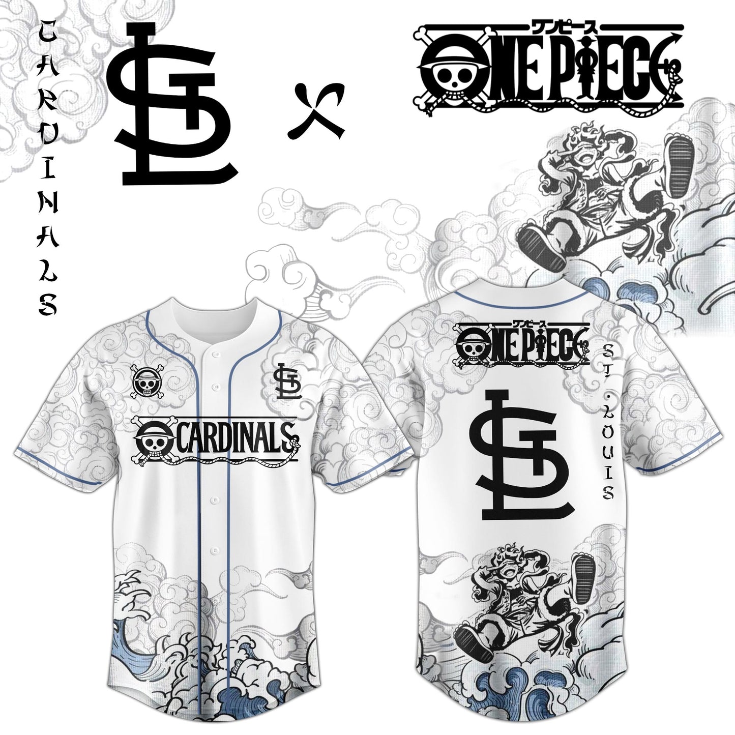 STL x Luffy Gear 5 Baseball Jersey