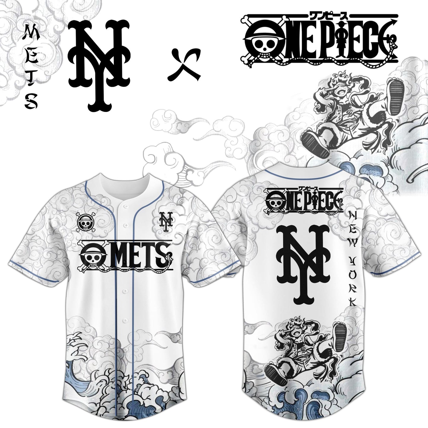 NYM x Luffy Gear 5 Baseball Jersey