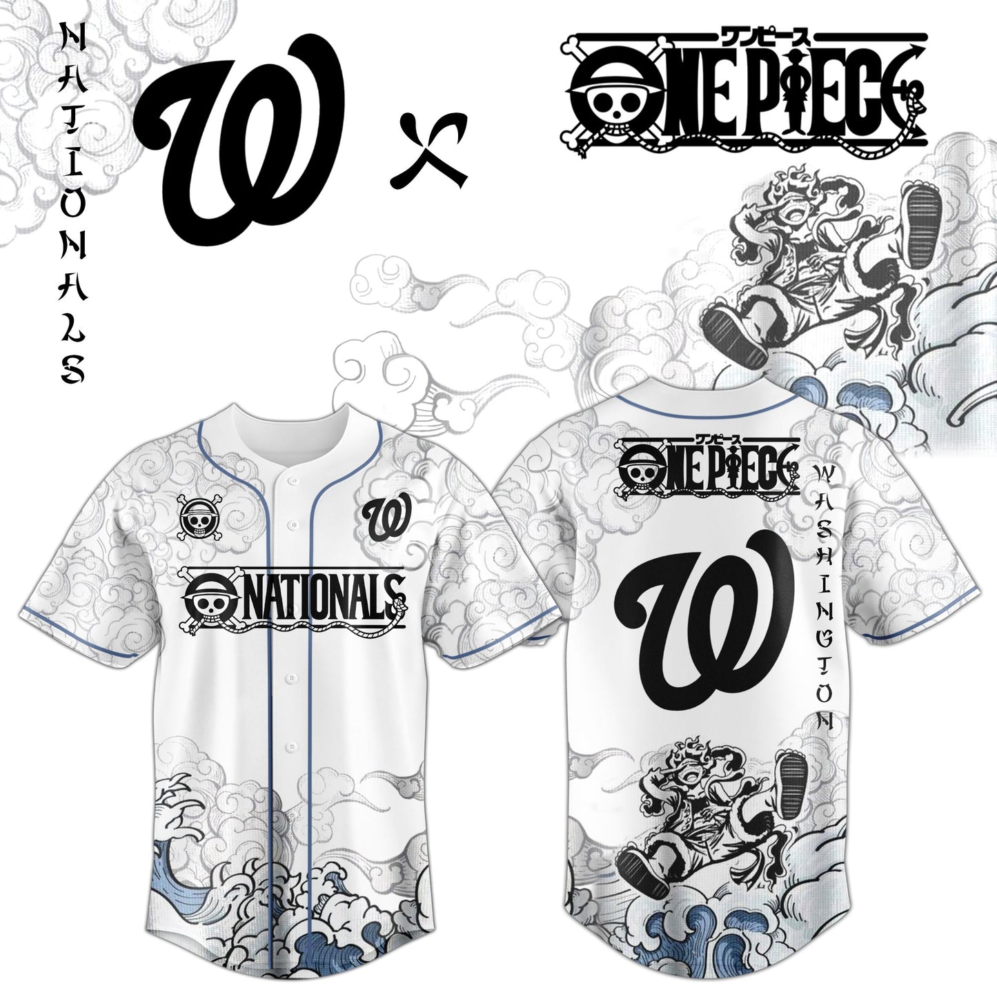 WSH x Luffy Gear 5 Baseball Jersey