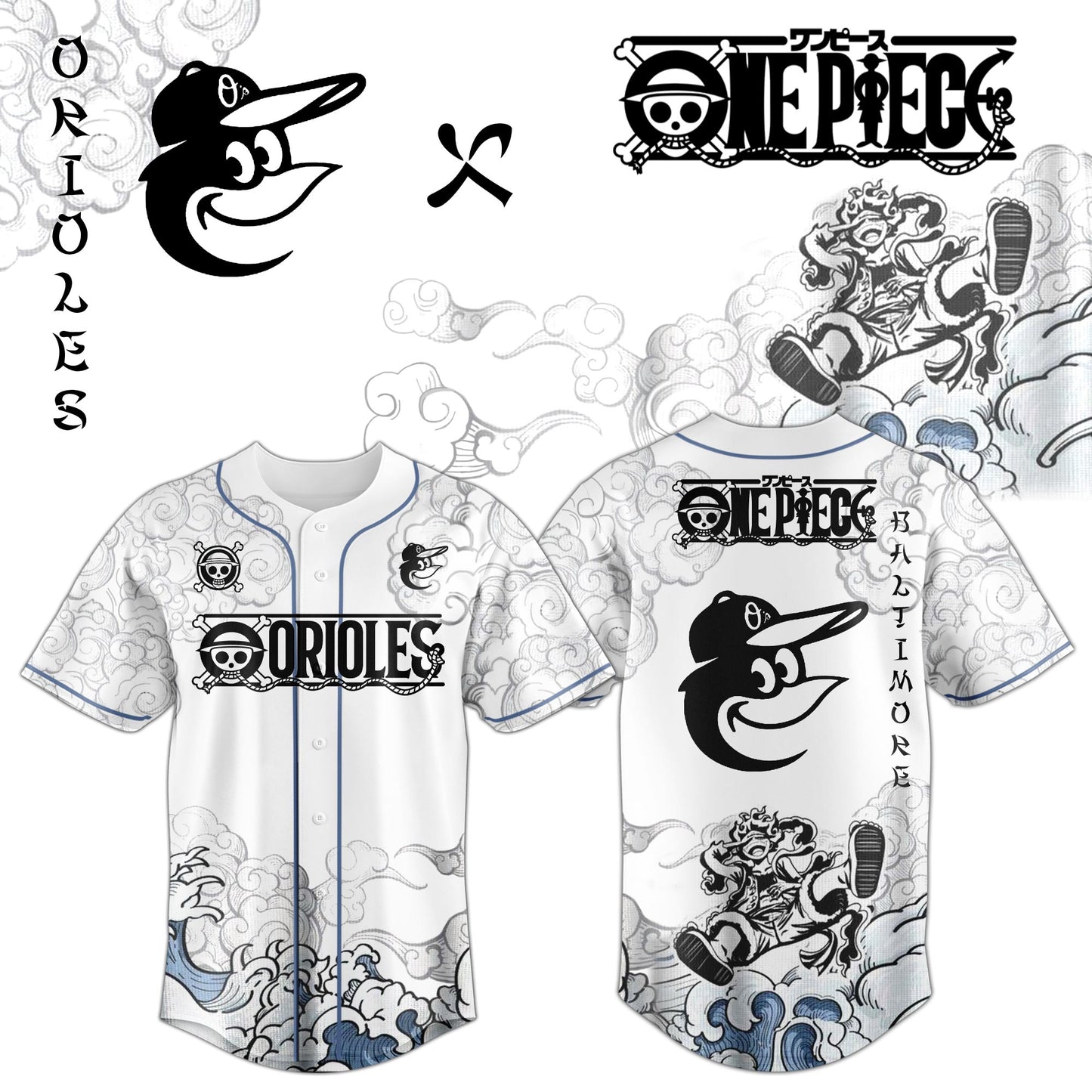 BAL x Luffy Gear 5 Baseball Jersey