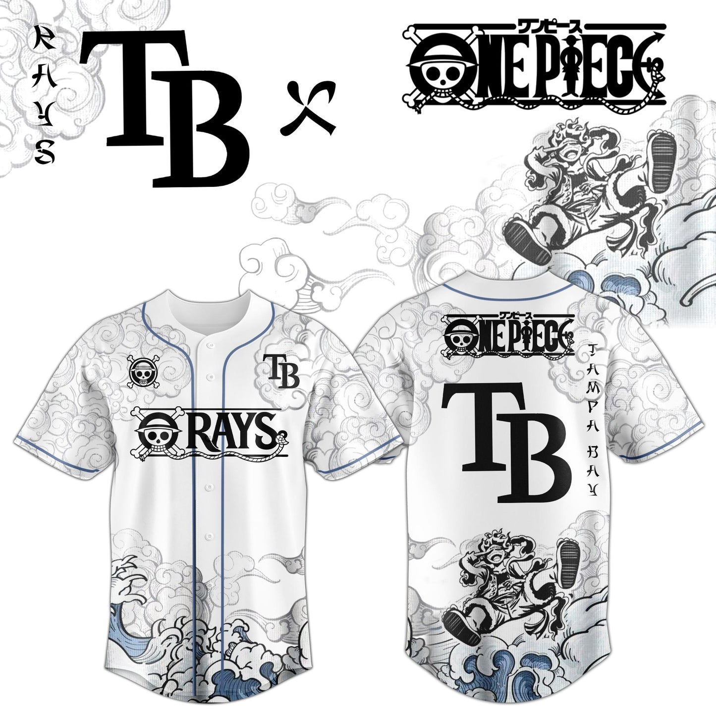 TB x Luffy Gear 5 Baseball Jersey