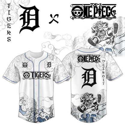 DET x Luffy Gear 5 Baseball Jersey