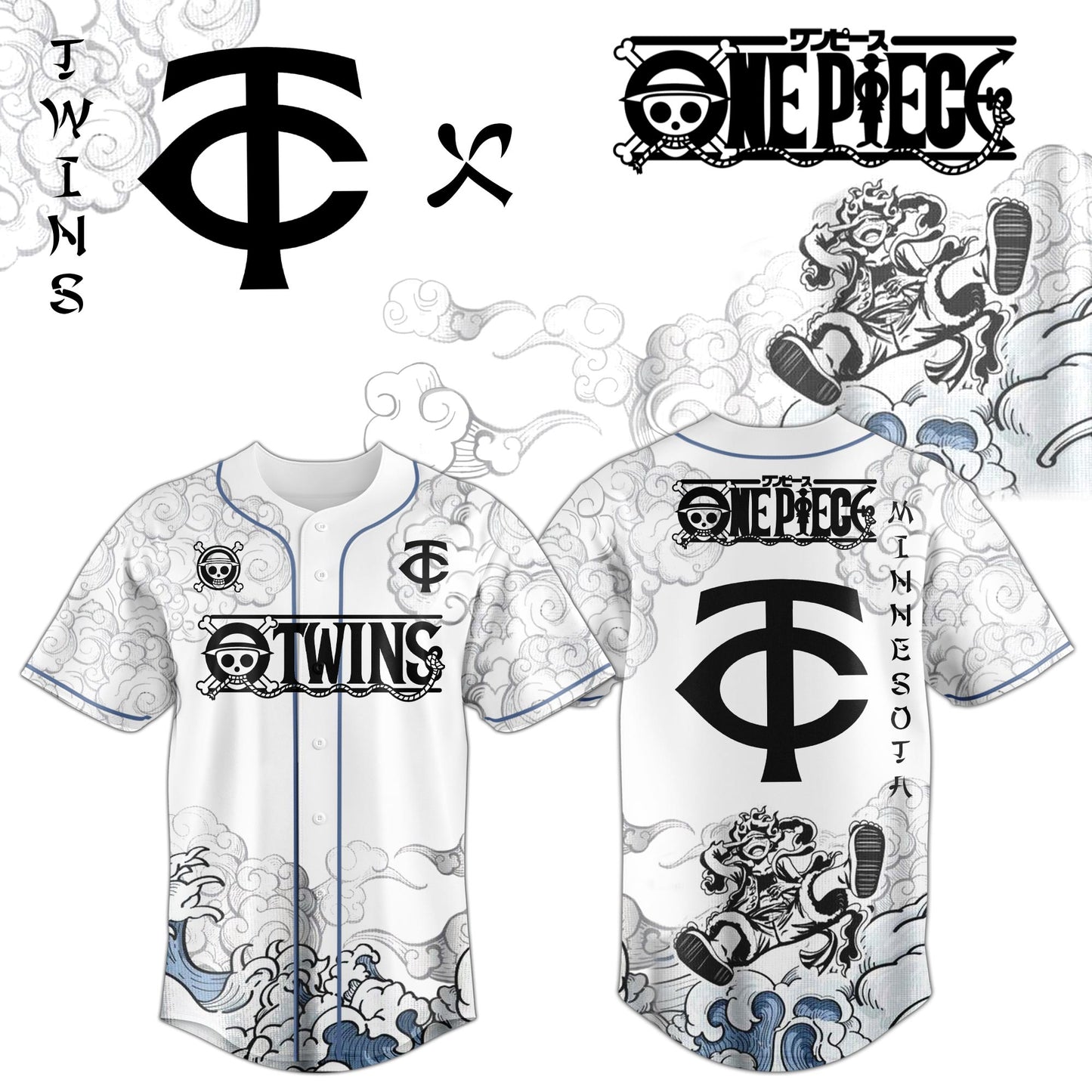 MIN x Luffy Gear 5 Baseball Jersey