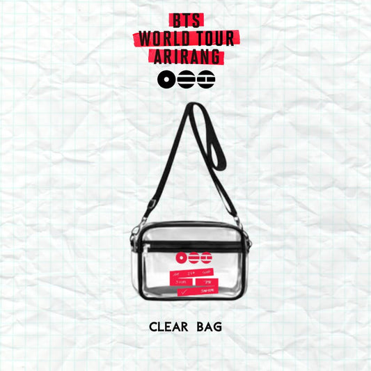ARIRANG BTS World Tour Clear Bag, Clear Crossbody Bag-Stadium Approved Concert Crossbody Bag