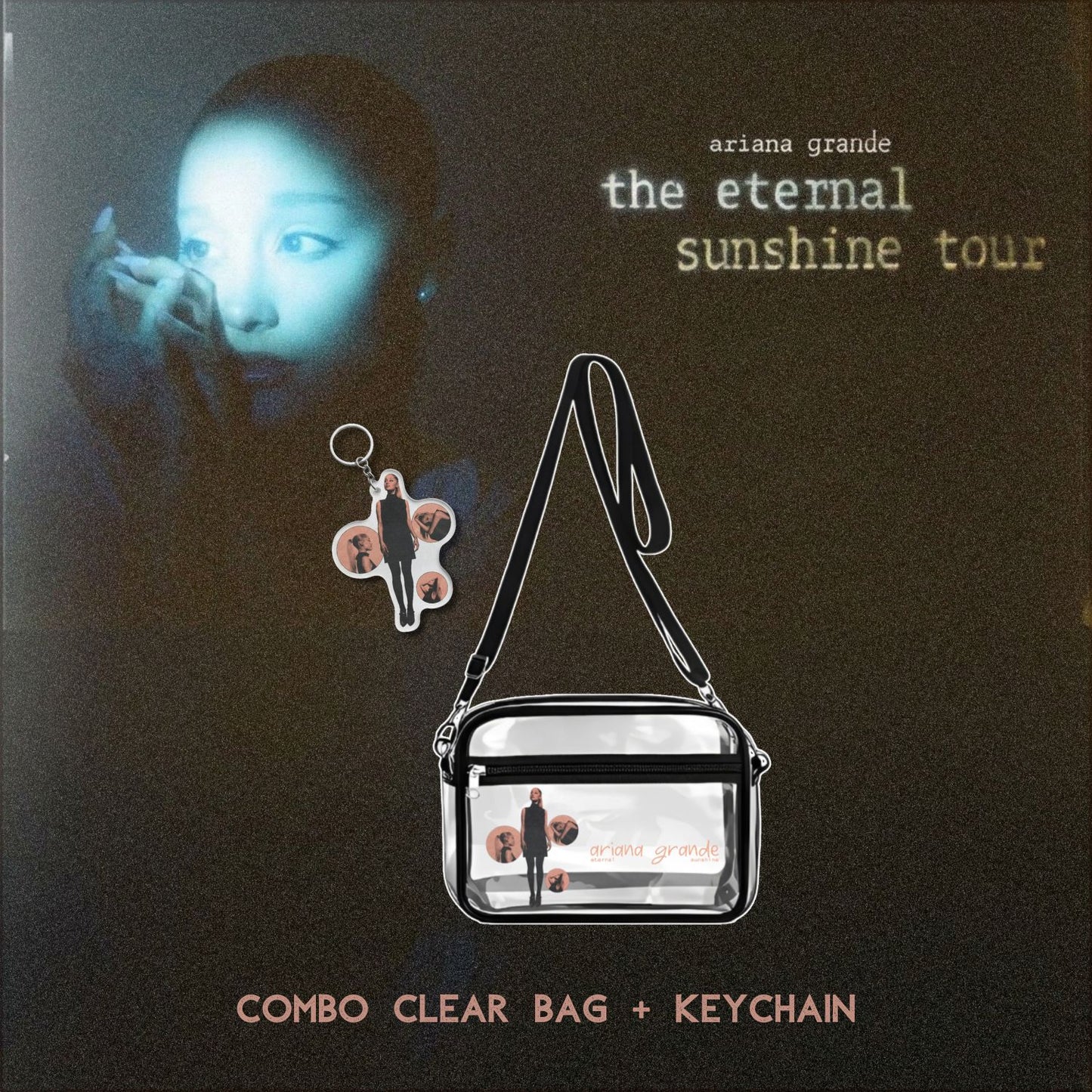 Ariana Grande Clear Bag, The Eternal Sunshine Tour Clear Concert Bag + Keychain