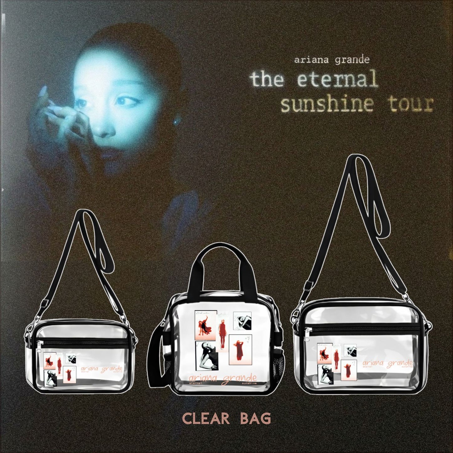 Combo Ariana Grande The Eternal Sunshine Tour Clear Concert Bag + Keychain