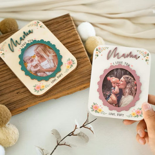 Personalized Photo Magnet for Mom, Love You Magnetic Picture Frame, Mother's Day Gift
