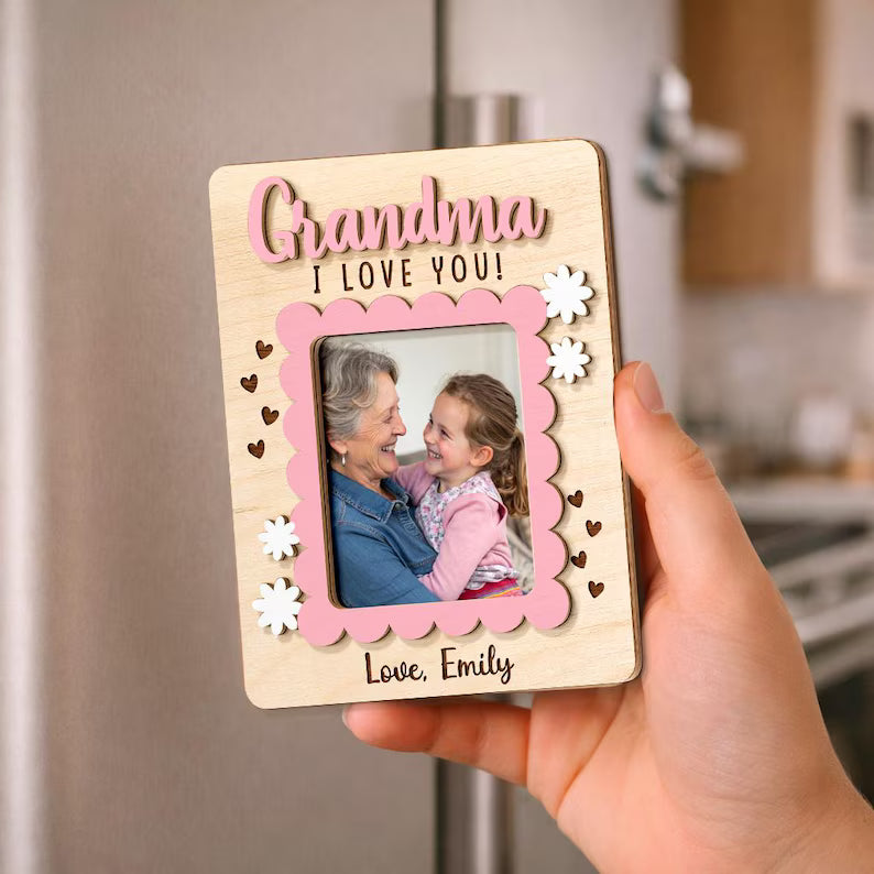 Custom Mom And Kids Frame Photo Magnet: Mom And Daughter Photo Magnet Gift, Mothers Day Gift For Mom