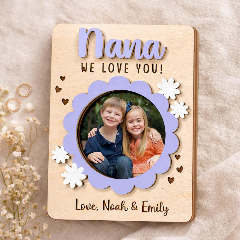 Custom Mom And Kids Frame Photo Magnet: Mom And Daughter Photo Magnet Gift, Mothers Day Gift For Mom