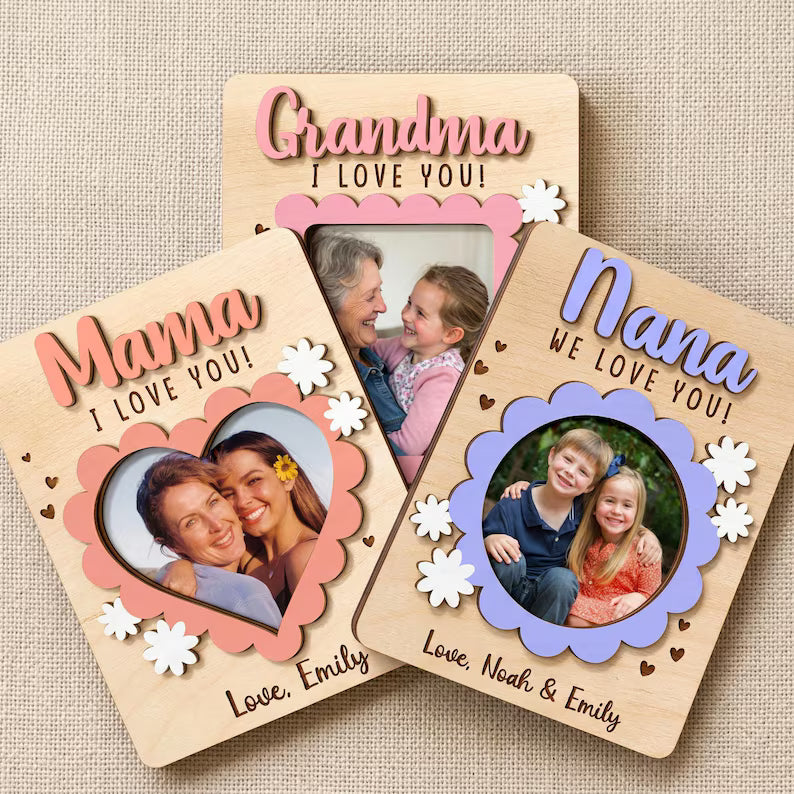 Custom Mom And Kids Frame Photo Magnet: Mom And Daughter Photo Magnet Gift, Mothers Day Gift For Mom