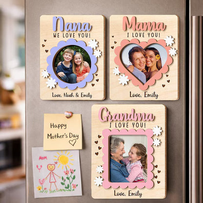 Custom Mom And Kids Frame Photo Magnet: Mom And Daughter Photo Magnet Gift, Mothers Day Gift For Mom