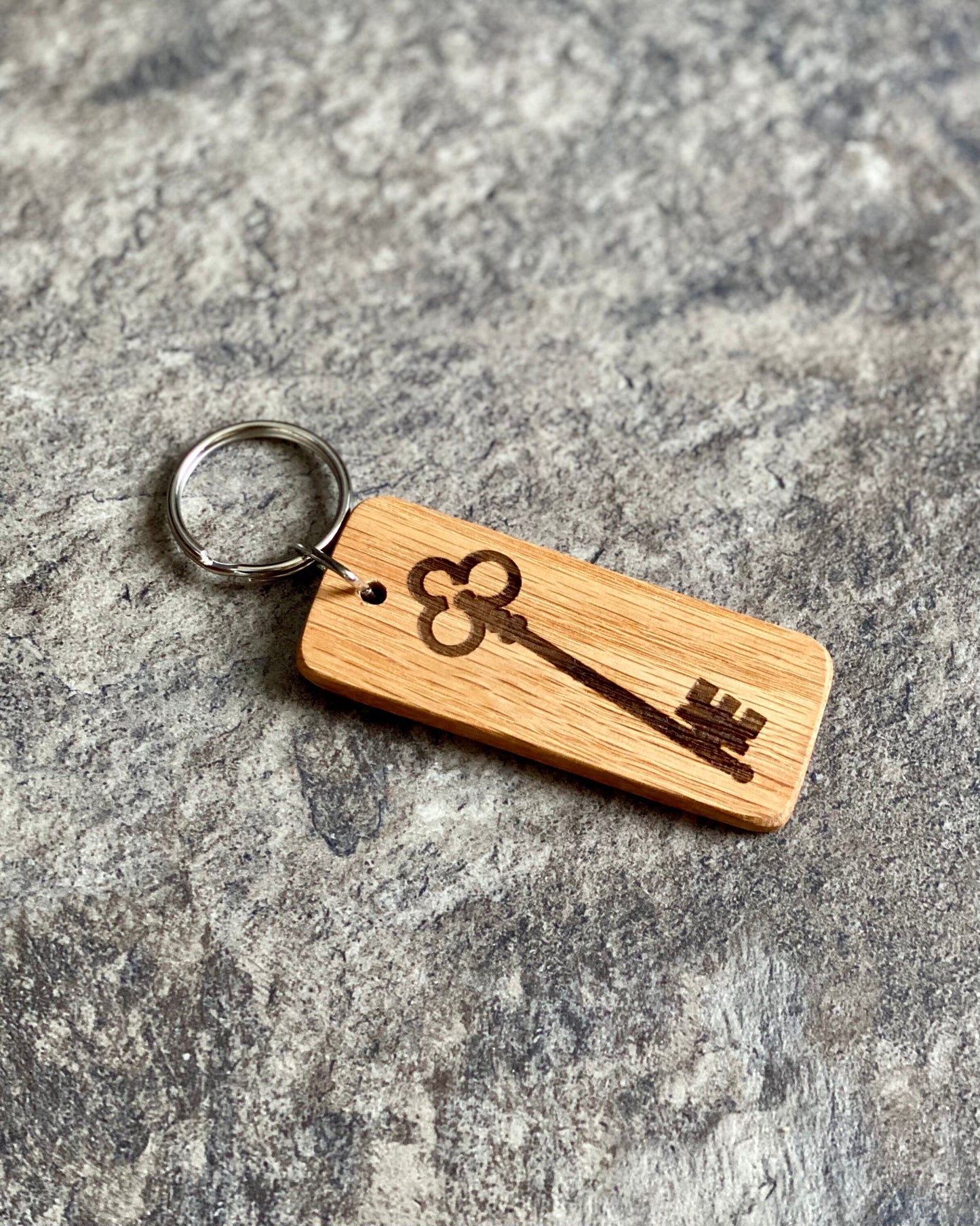 Engraved Wood Keychain with Key & Inspirational Quote - Perfect Gift and Keychain Accessory