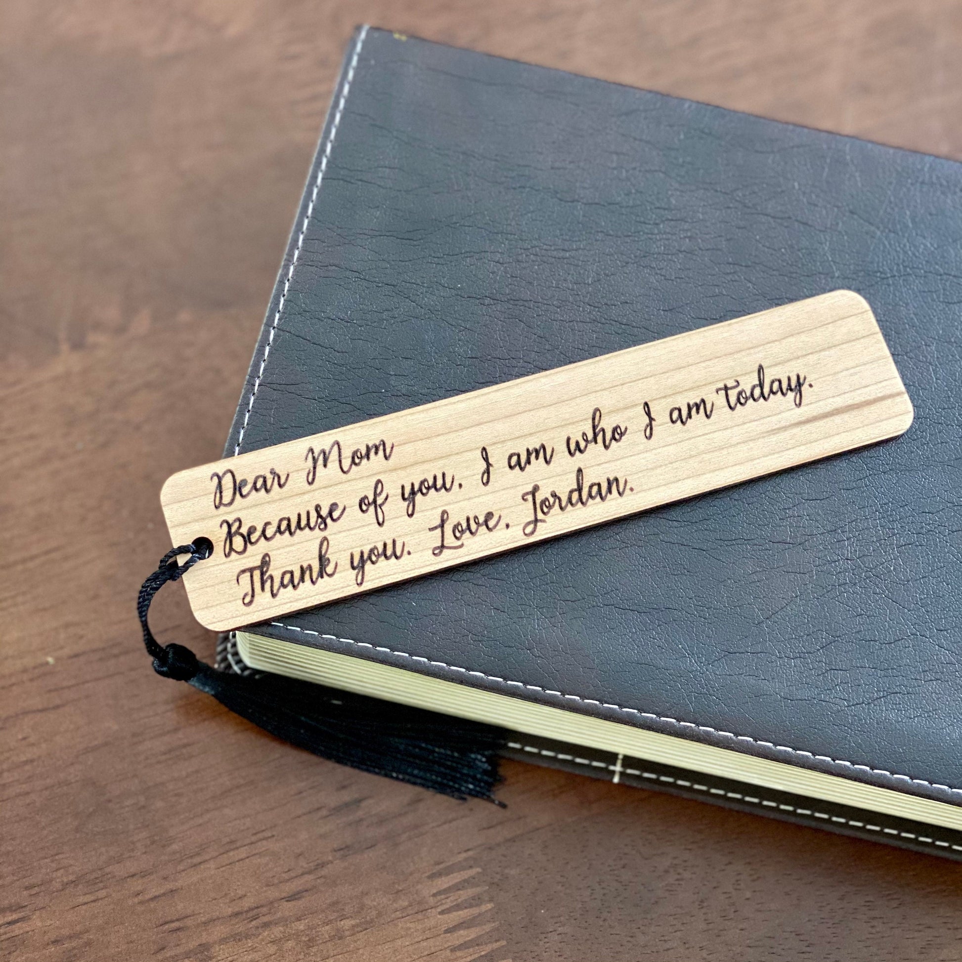 Mother’s Day Engraved Wood Bookmark with Lovely Message - Custom Engraved Wood Bookmark - Great Gift for Mom