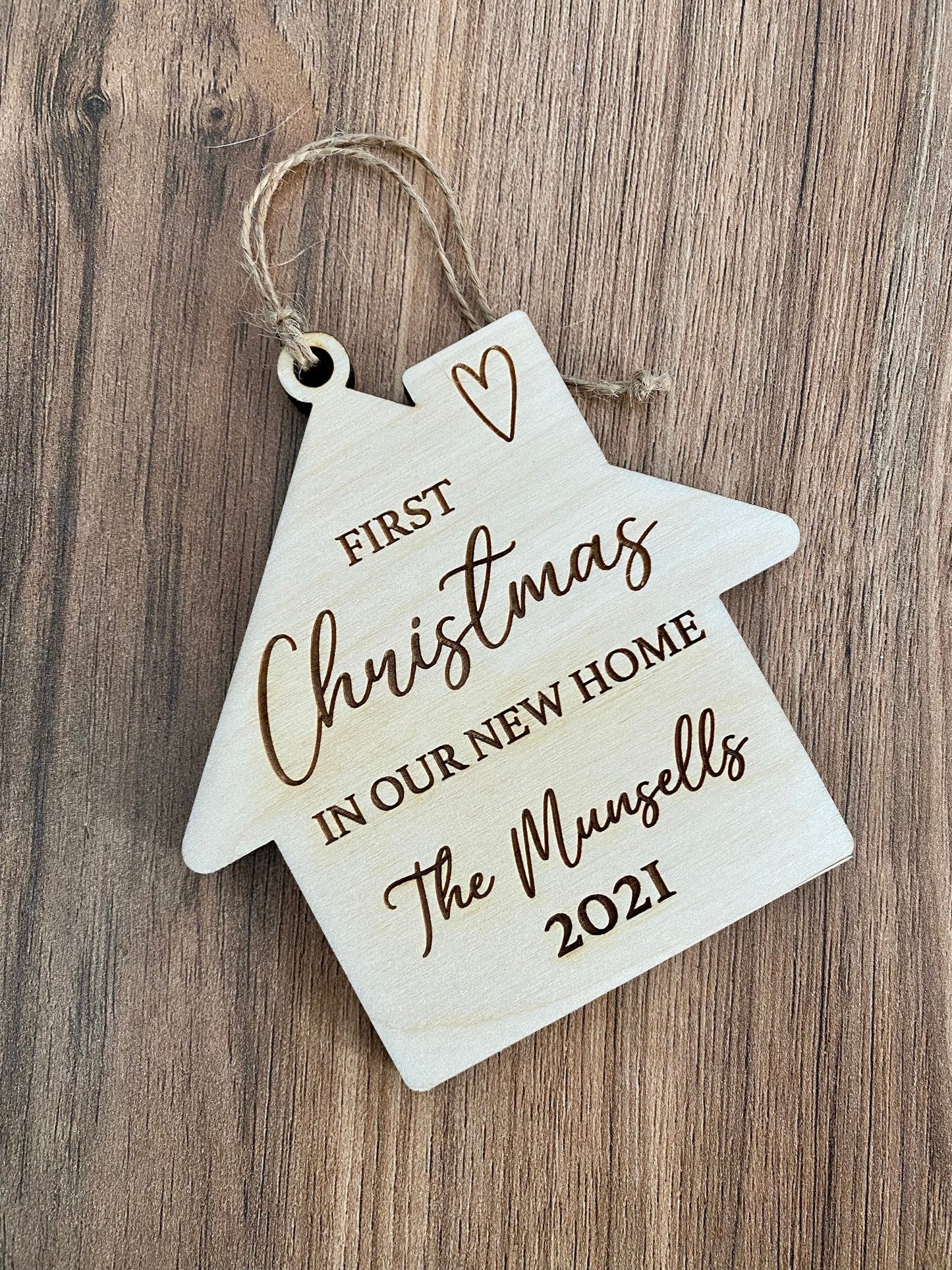First Home Christmas Ornament - Personalized Engraved Wood Christmas Ornament