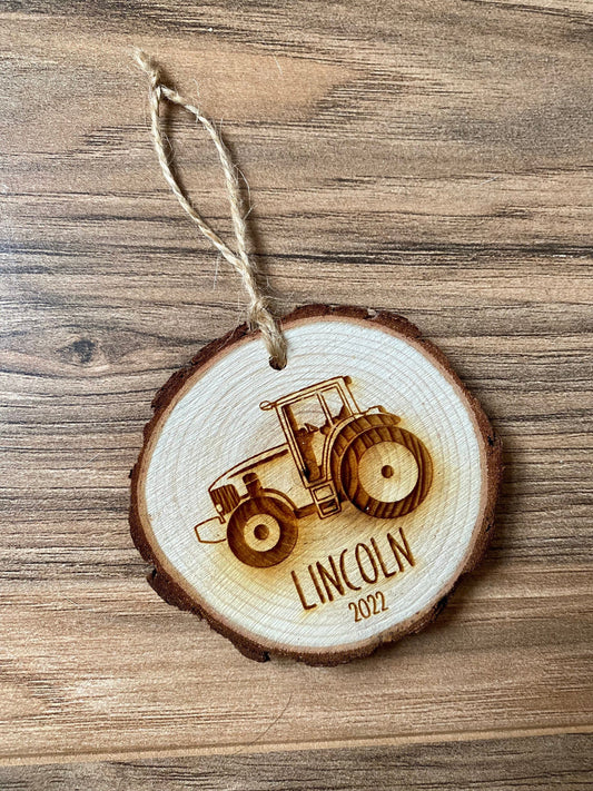 Baby's First Christmas Ornament - Personalized Engraved Wood Slice Ornament