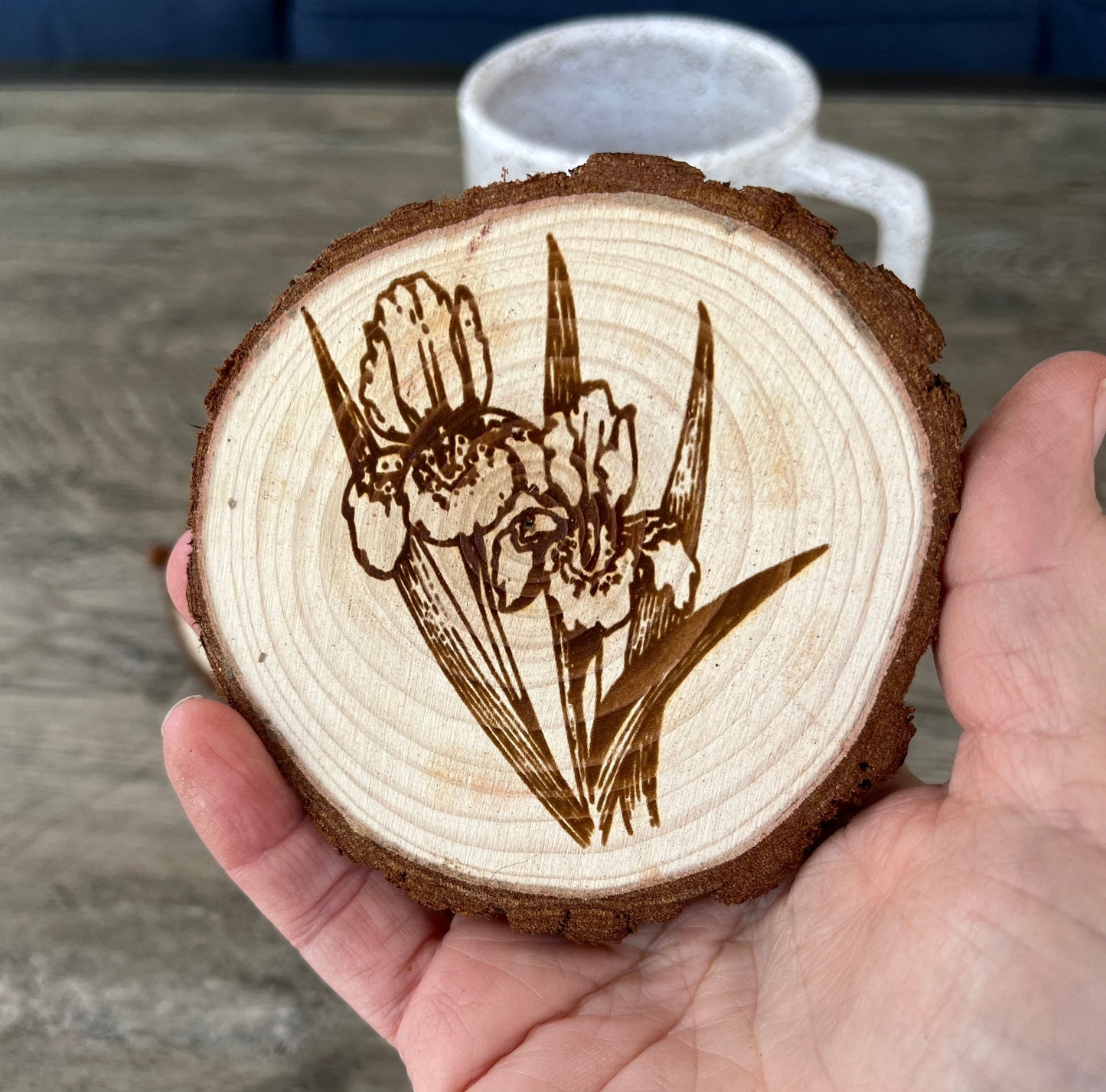 Iris Flower Coaster Set - Perfect Gift for Wedding, Engagement, Anniversary, or Christmas