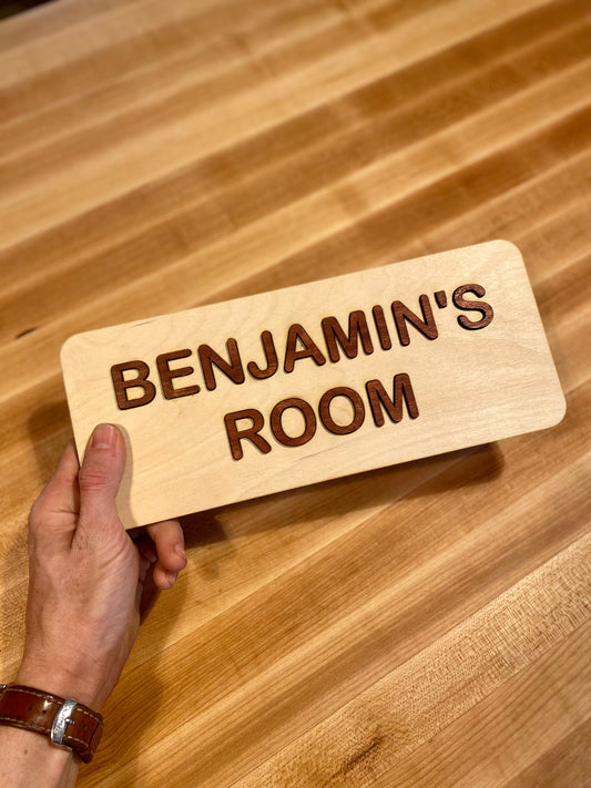 Custom Wood Sign - Bedroom Door Sign - Child’s Name Sign