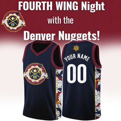 Denver Nuggets x Fourth Wing Night 2026 Basketball Jersey Custom Name and Number