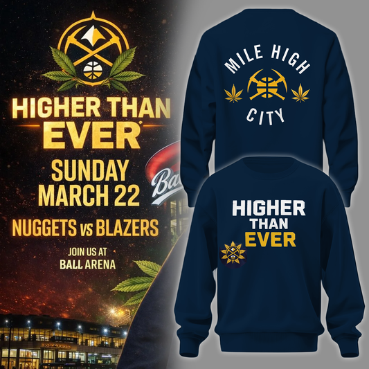 Denver Nuggets Merch - Denver Nuggets  Higher Than Ever Sweater